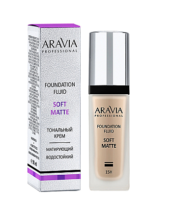 Aravia Professional Soft Matte Foundation 04 - Тональный крем для лица матирующий, тон темно-бежевый 30 мл - hairs-russia.ru